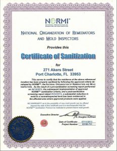 Certificate Of Sanitization