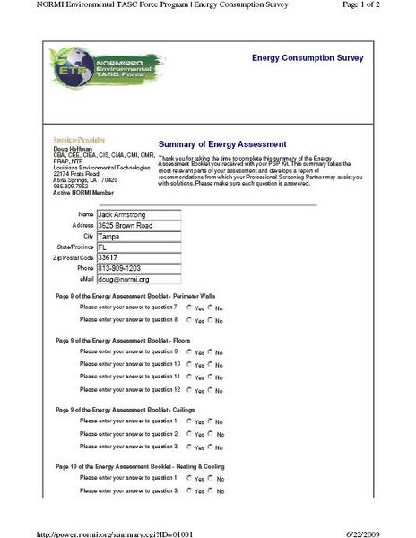 SummaryEnergyAssessmentQuestions